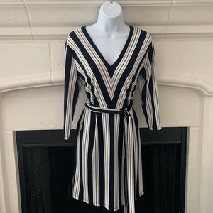 Black and white striped dress